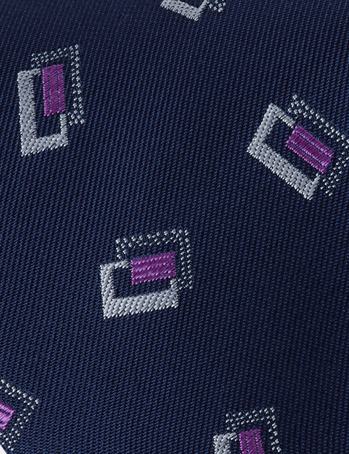 Hawes & Curtis Navy & Purple Jacquard Geo 1913 Tie Size: One Size image 2