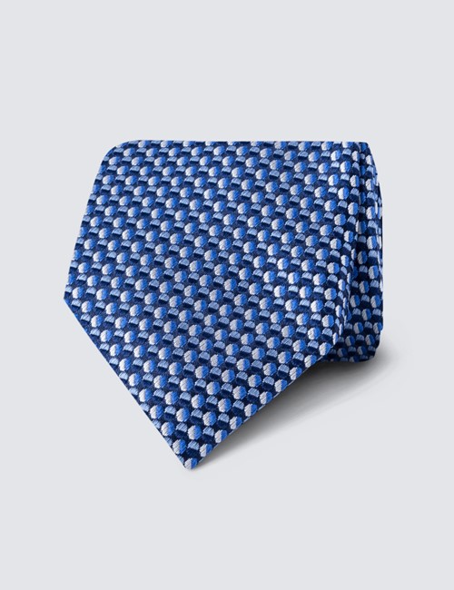 Krawatte – Seide – Standardbreite – blau Kreise