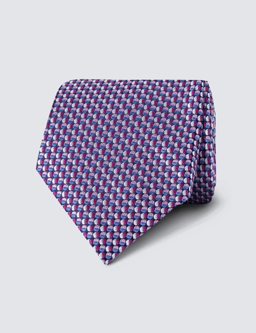 Krawatte – Seide – Standardbreite – rosa Kreise