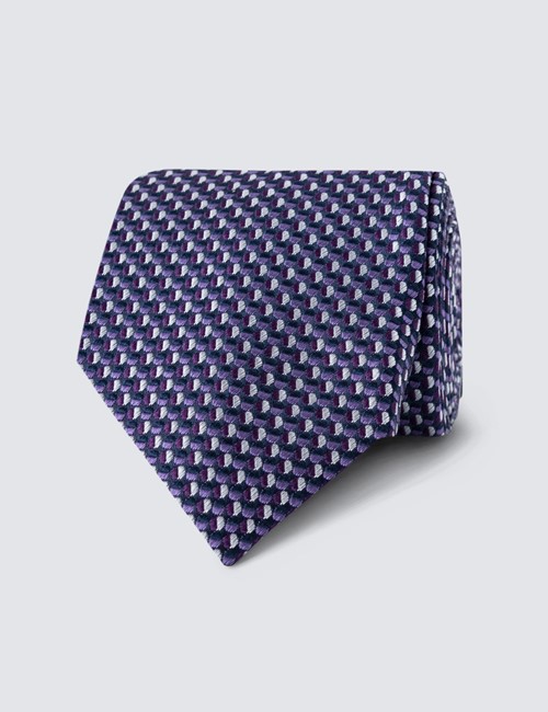 Krawatte – Seide – Standardbreite – violett Kreise