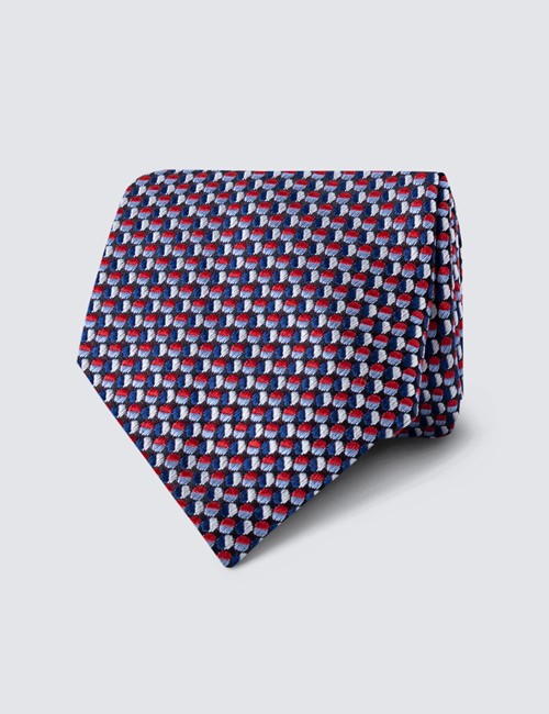 Krawatte – Seide – Standardbreite – rot Kreise