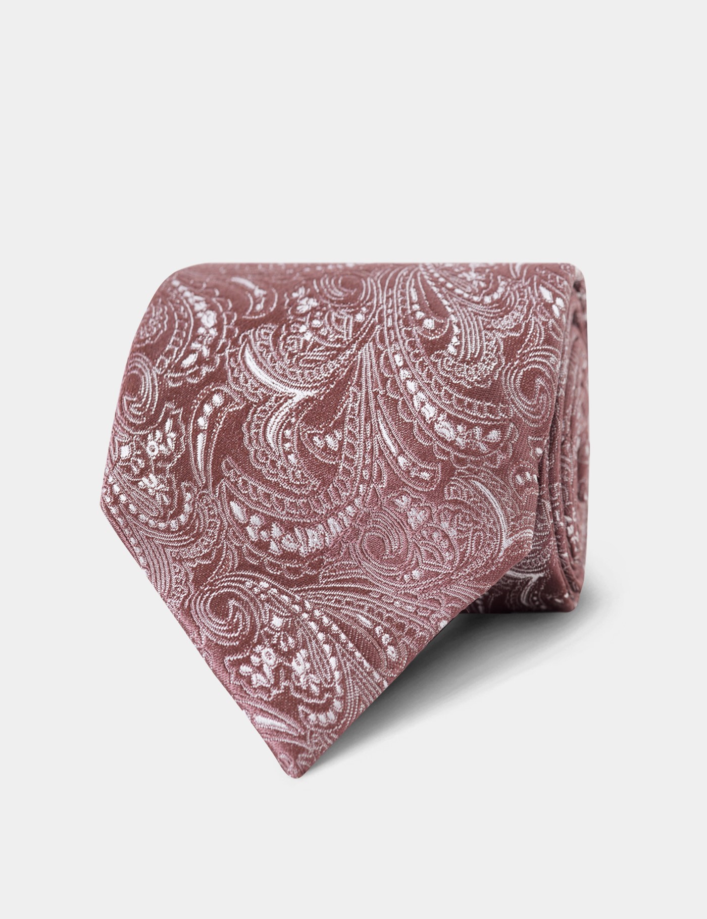 & Rose Pink Paisley Tie 100% Silk One