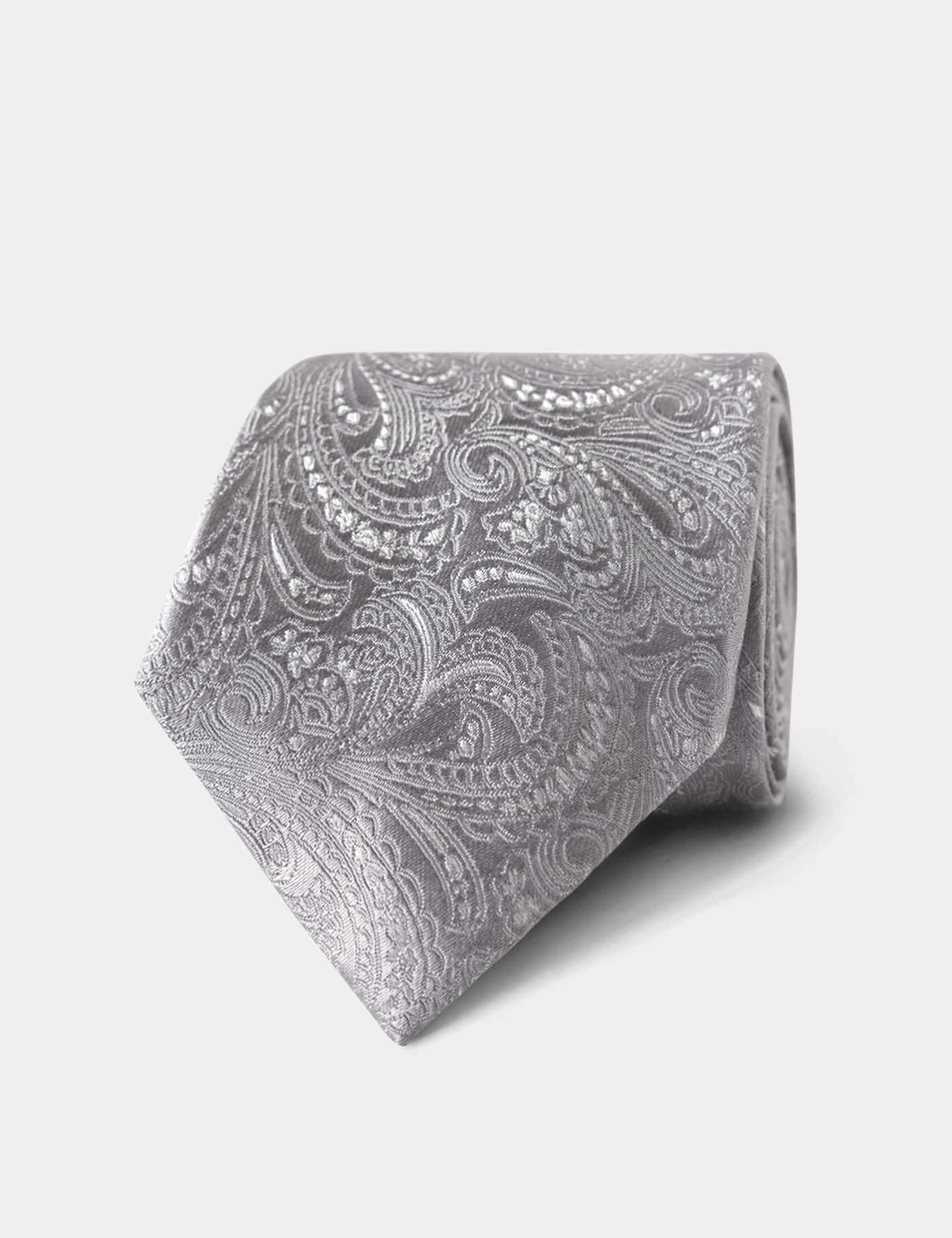 Hawes & Curtis Silver Paisley Tie | 100% Silk Size: One Size
