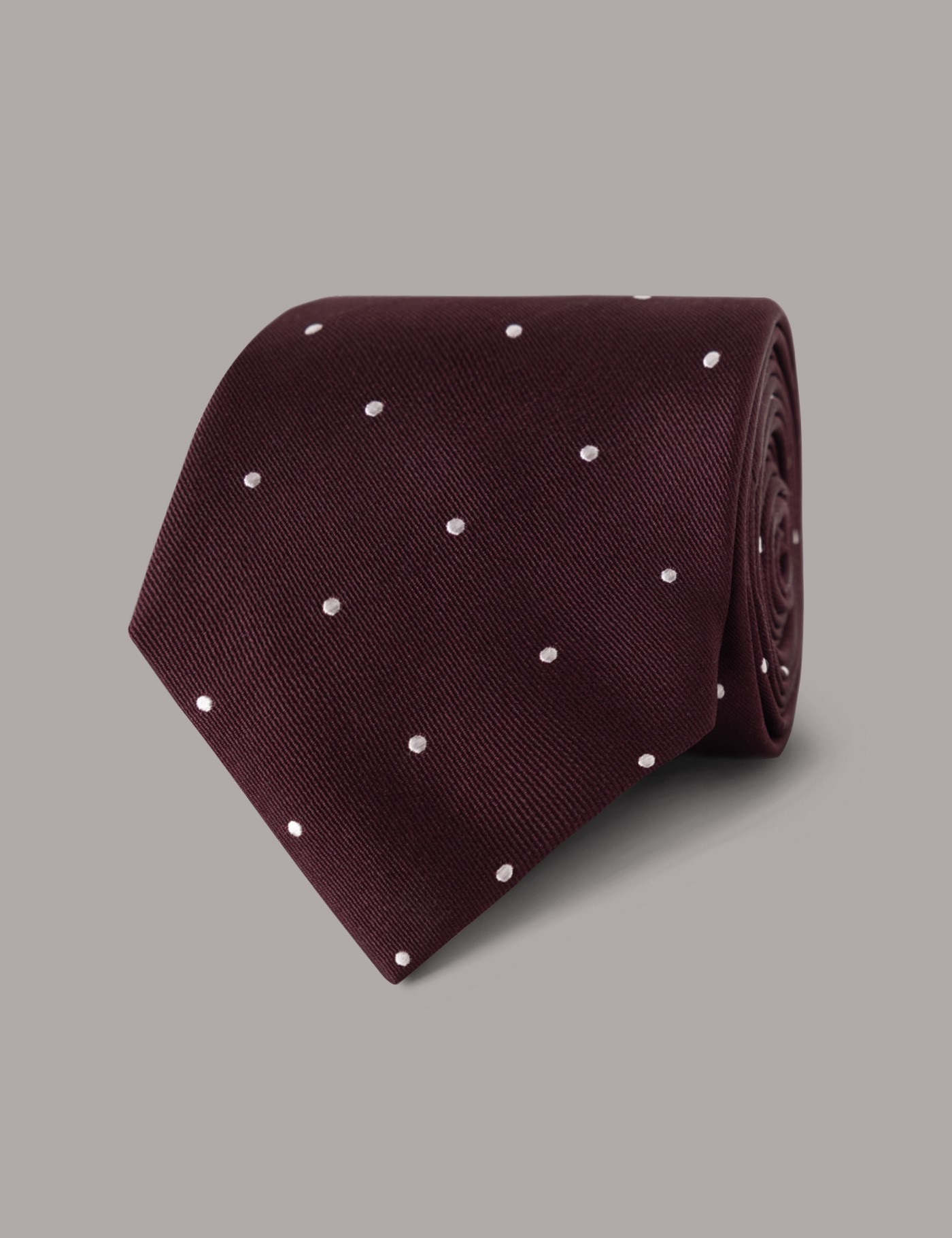 & Burgundy & Spot Tie 100% Silk One
