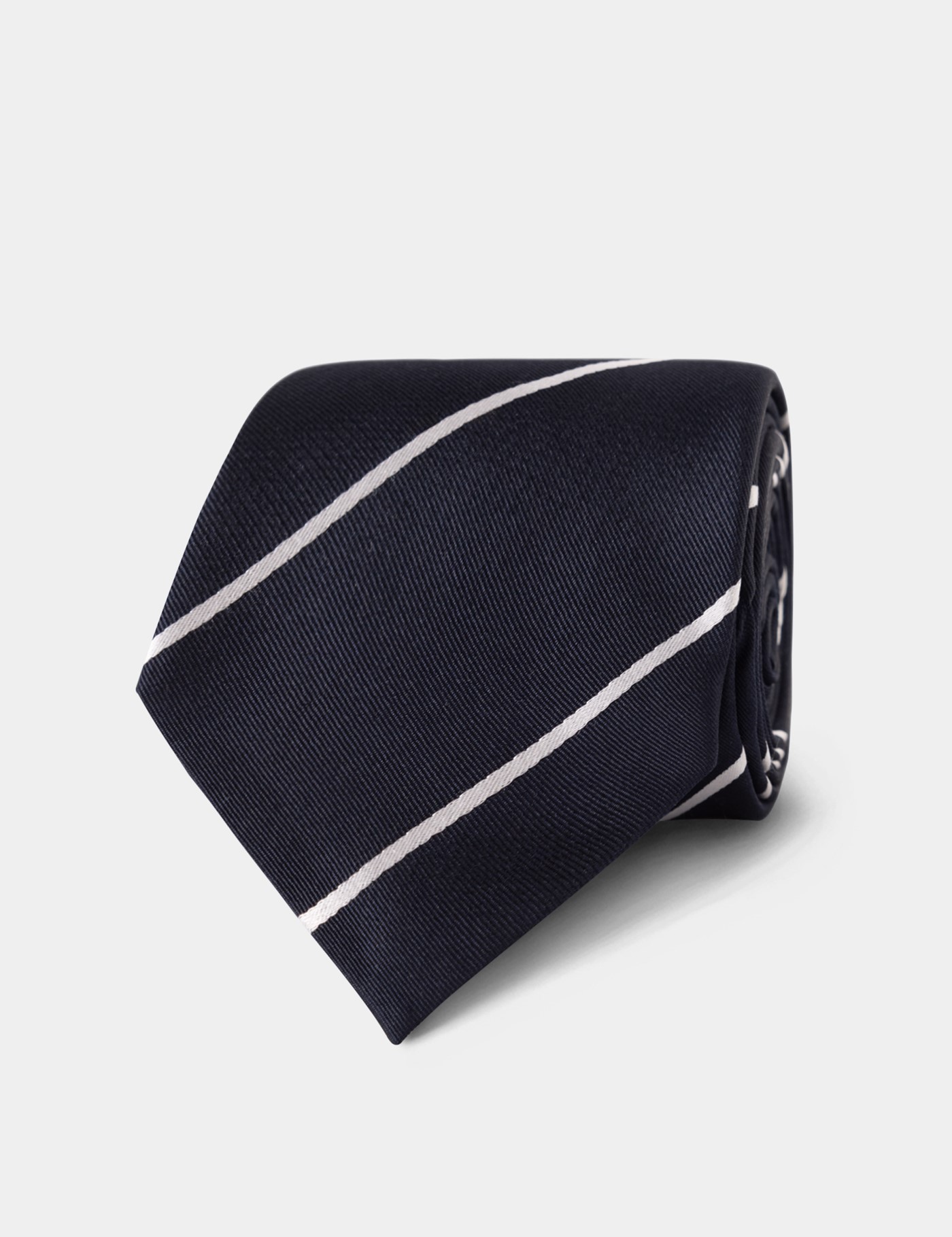& Navy & Stripe Repp Tie 100% Silk One