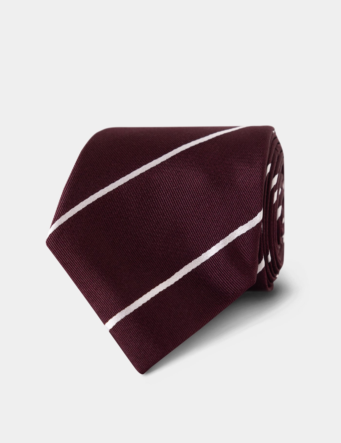 & Burgundy & Stripe Repp Tie 100% Silk One