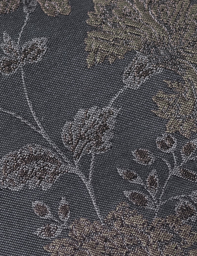 Men's Grey & Brown Floral Print Tie - 100% Silk