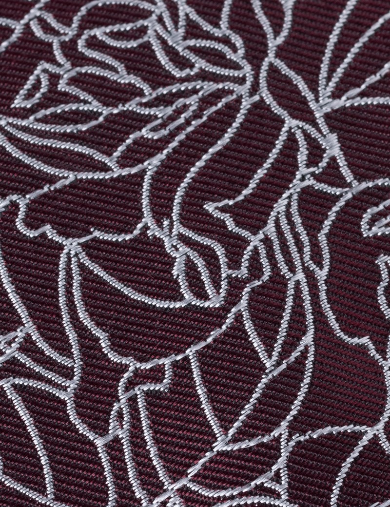 Men's Wine Leaf Print Tie - 100% Silk