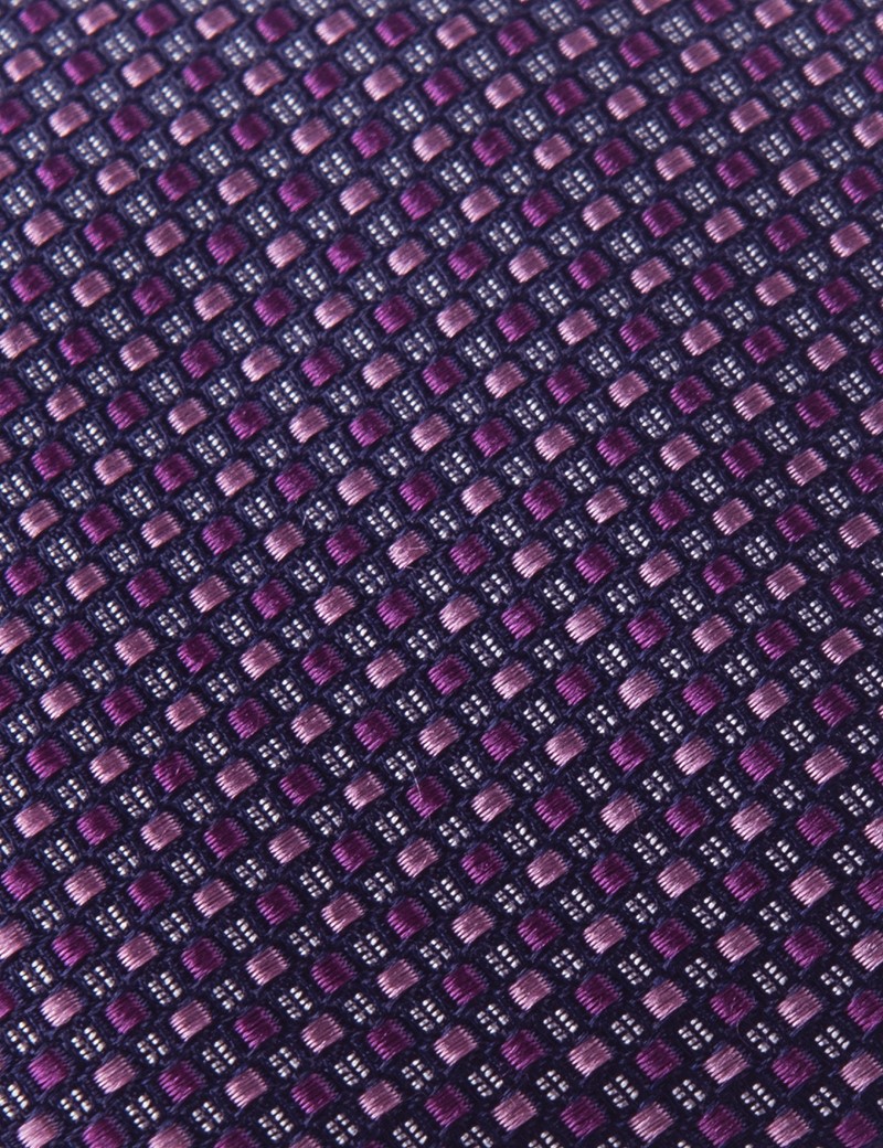 Men's Pink 2 Tone Squares Tie - 100% Silk