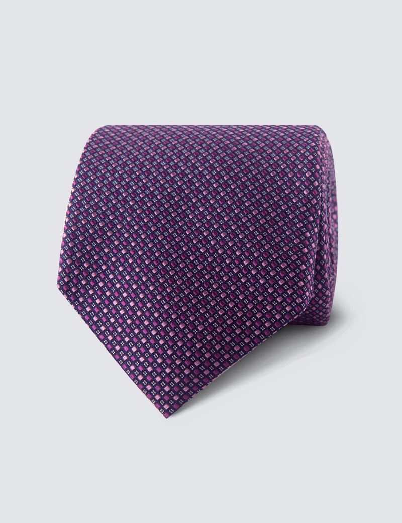 Krawatte – Seide – Standardbreite – Webmuster violett