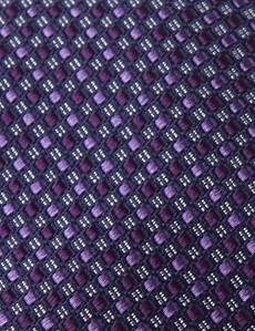 Men's Purple 2 Tone Squares Tie - 100% Silk