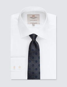 Men's Grey Geometric Print Tie - 100% Silk