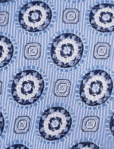 Krawatte – Seide – Standardbreite – hellblau Kreismuster