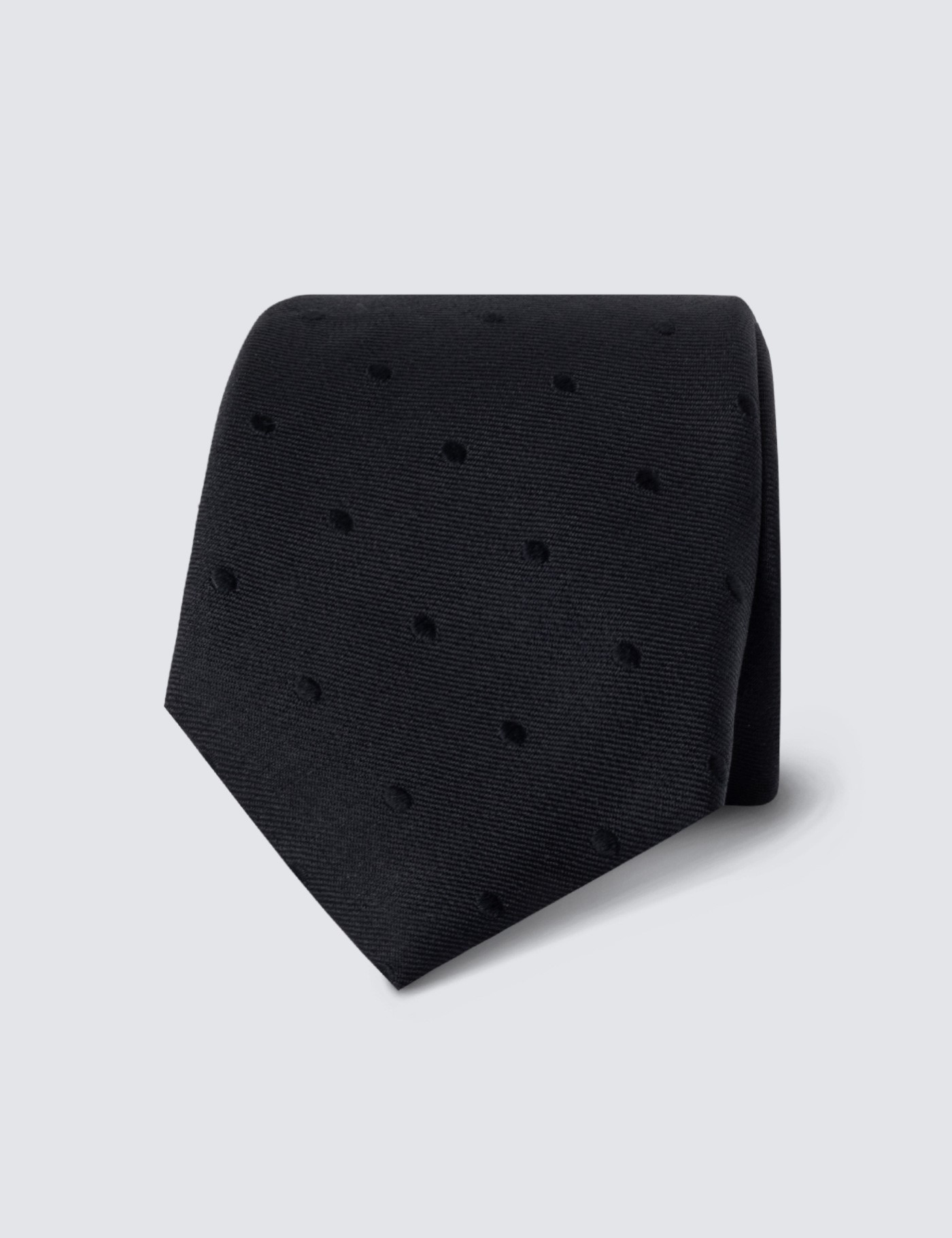 hawes & curtis men's black spots tie - 100% silk