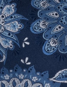 Krawatte – Seide – Standardbreite – dunkelblau Paisley