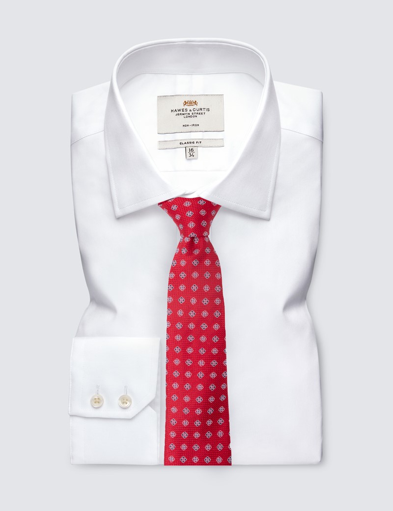 Krawatte – Seide – Standardbreite – rot Webmuster
