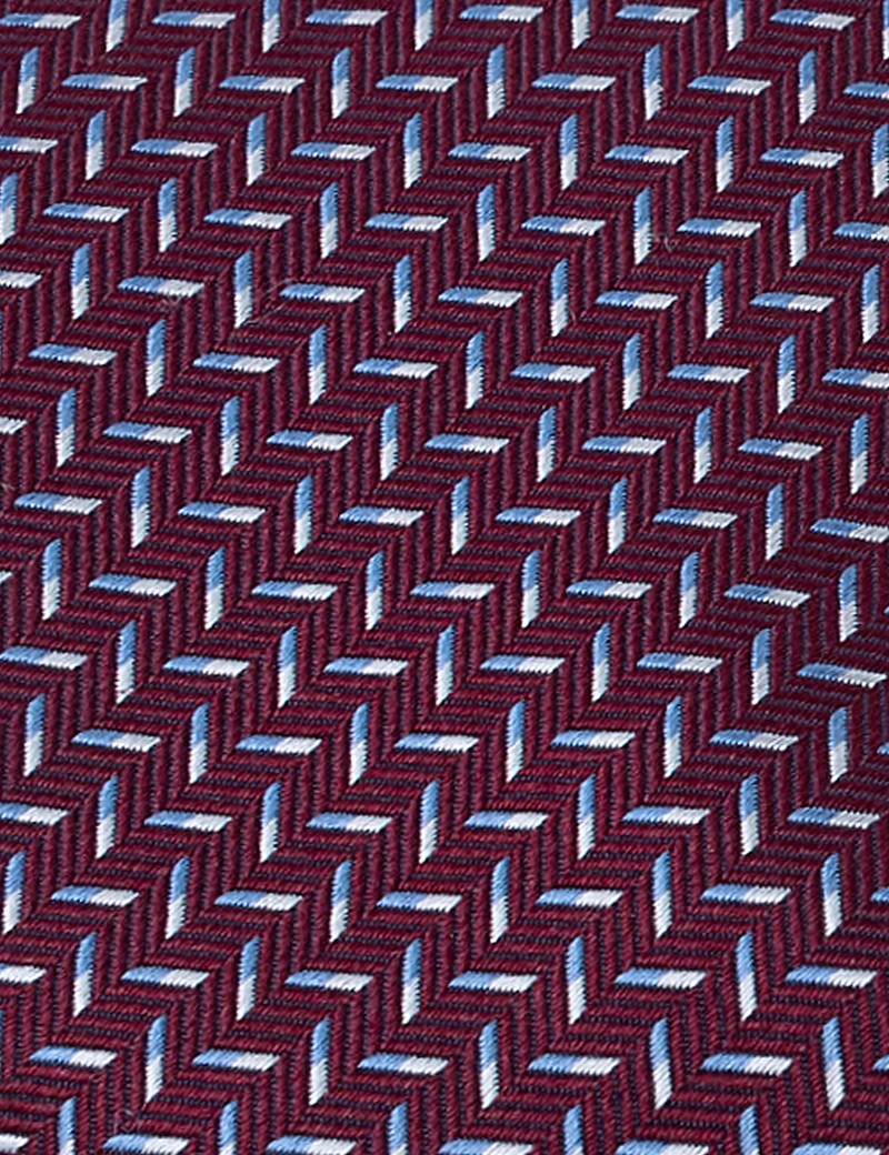 Krawatte – Seide – Standardbreite – weinrot fein gemustert