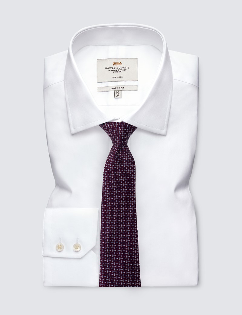 Krawatte – Seide – Standardbreite – weinrot fein gemustert