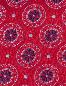 Krawatte – Seide – Standardbreite – rot abstrakte Blümchen