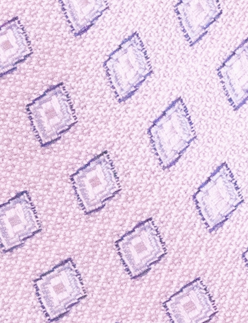 Men's Pink Diamond Links Tie 100 Silk