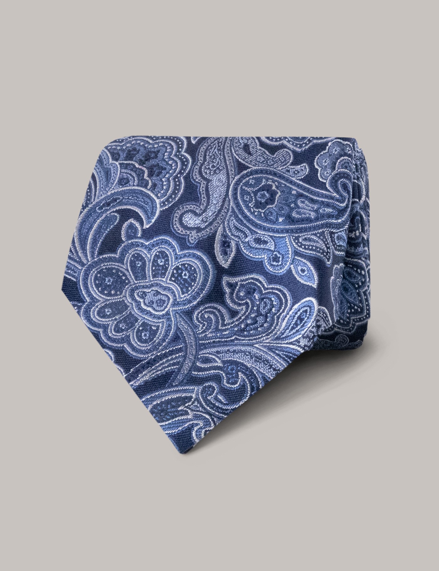 hawes & curtis navy & blue two-tone paisley tie - 100% silk