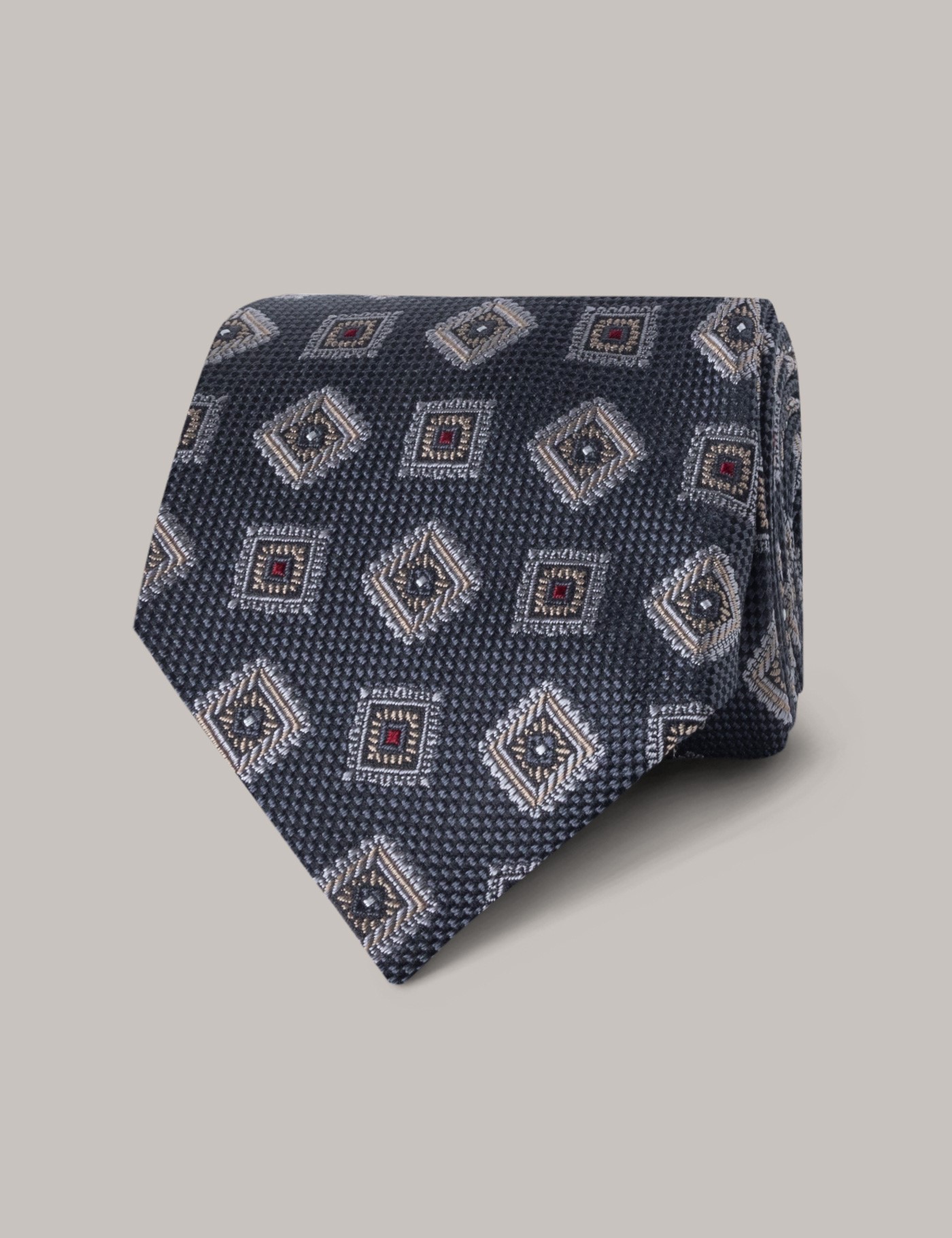 LOUIS VUITTON Grey Blue Paisley Silk Tie