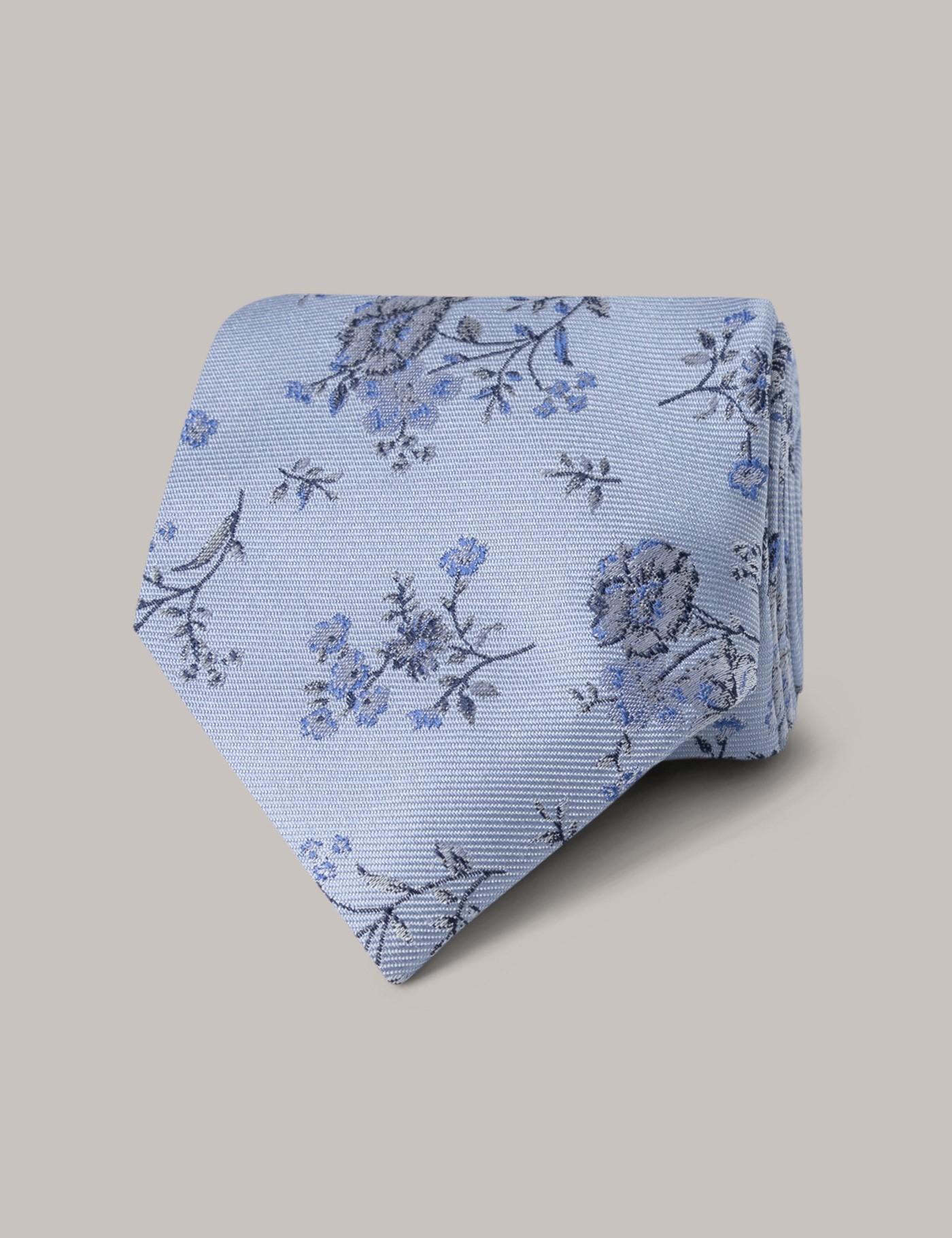 Men's Blue Floral Tie - 100% Silk | Hawes & Curtis