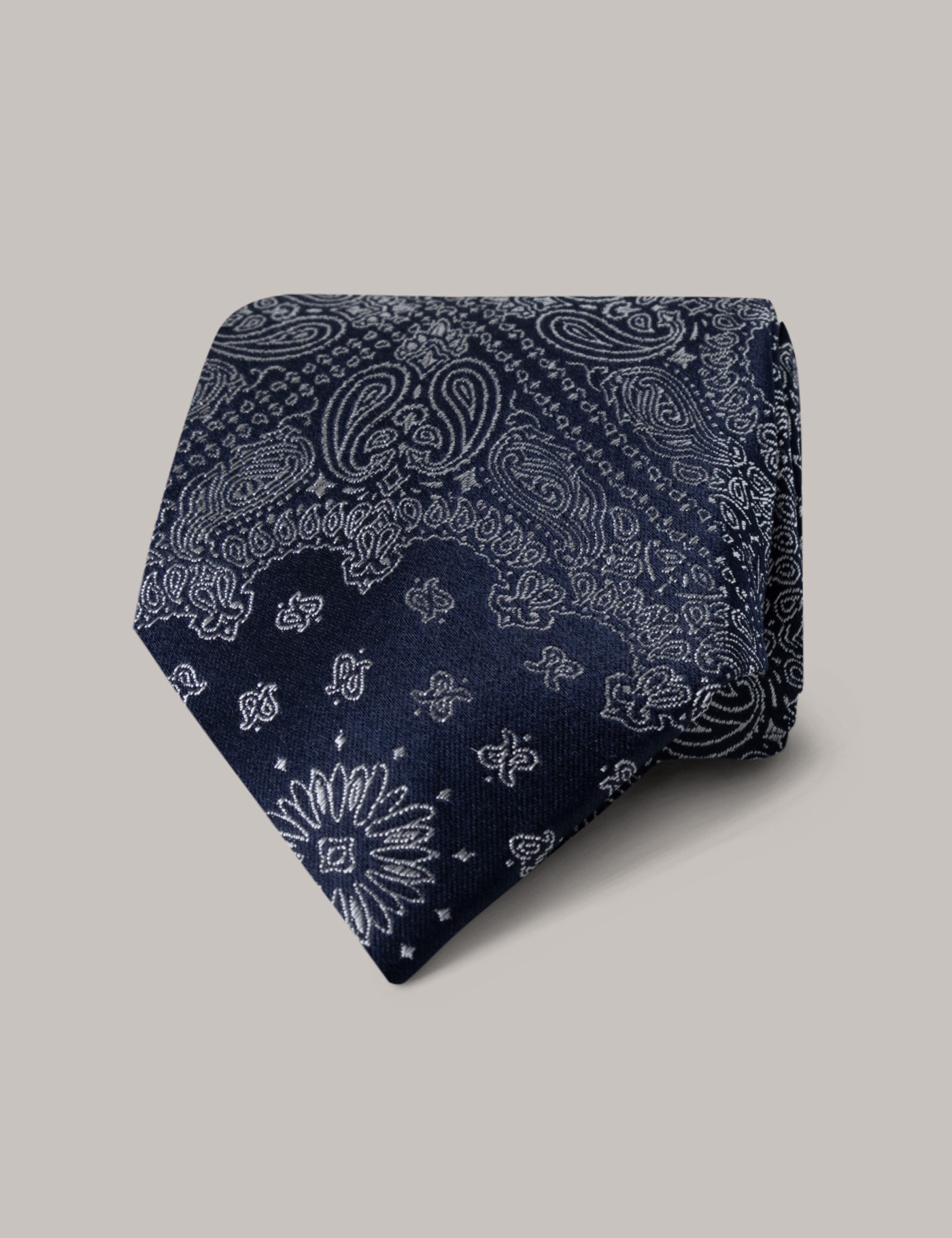 Men's Navy Paisley Tie - 100% Silk | Hawes & Curtis