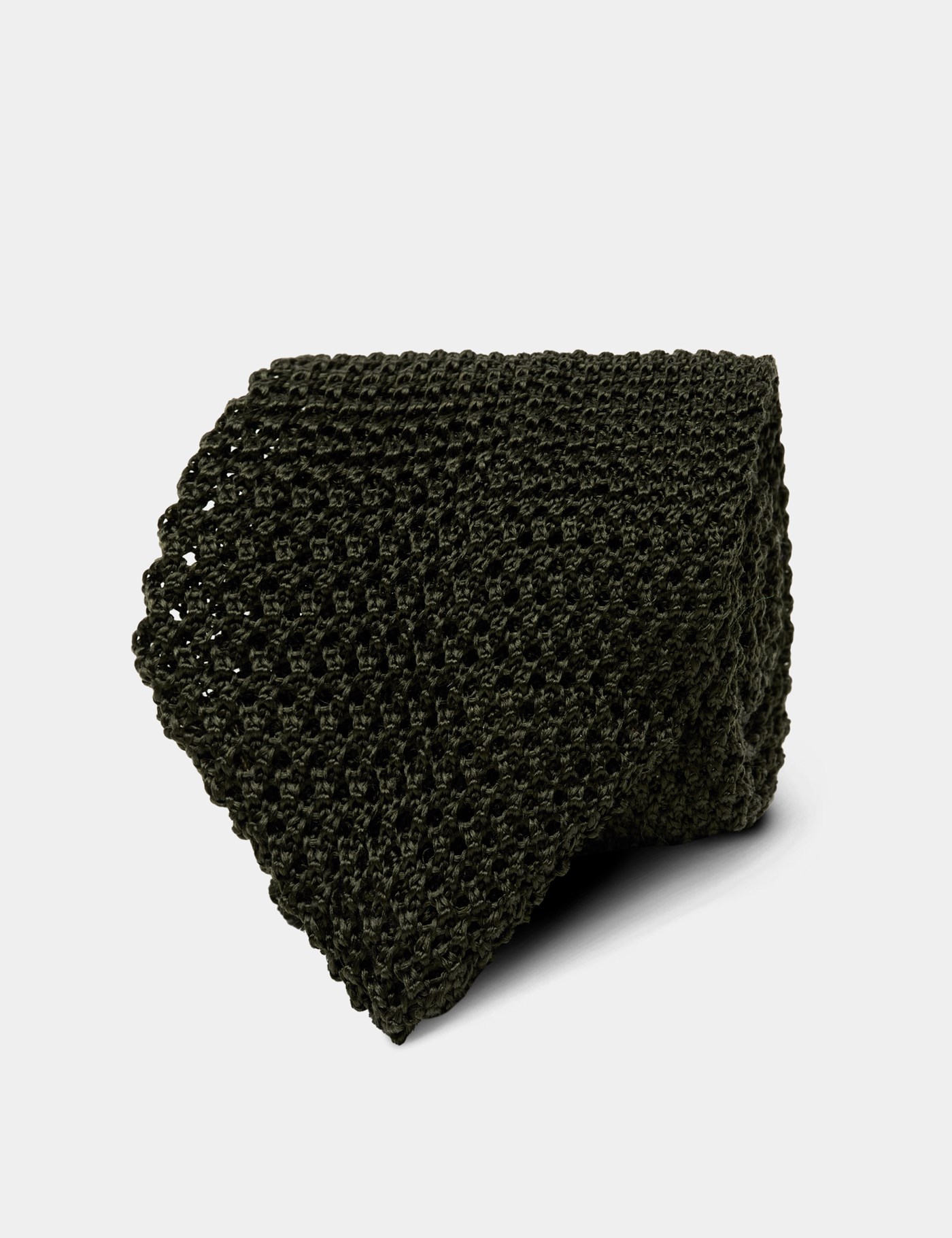 Hawes & Curtis Forest Green Knit Tie | Silk | Plain | Men's