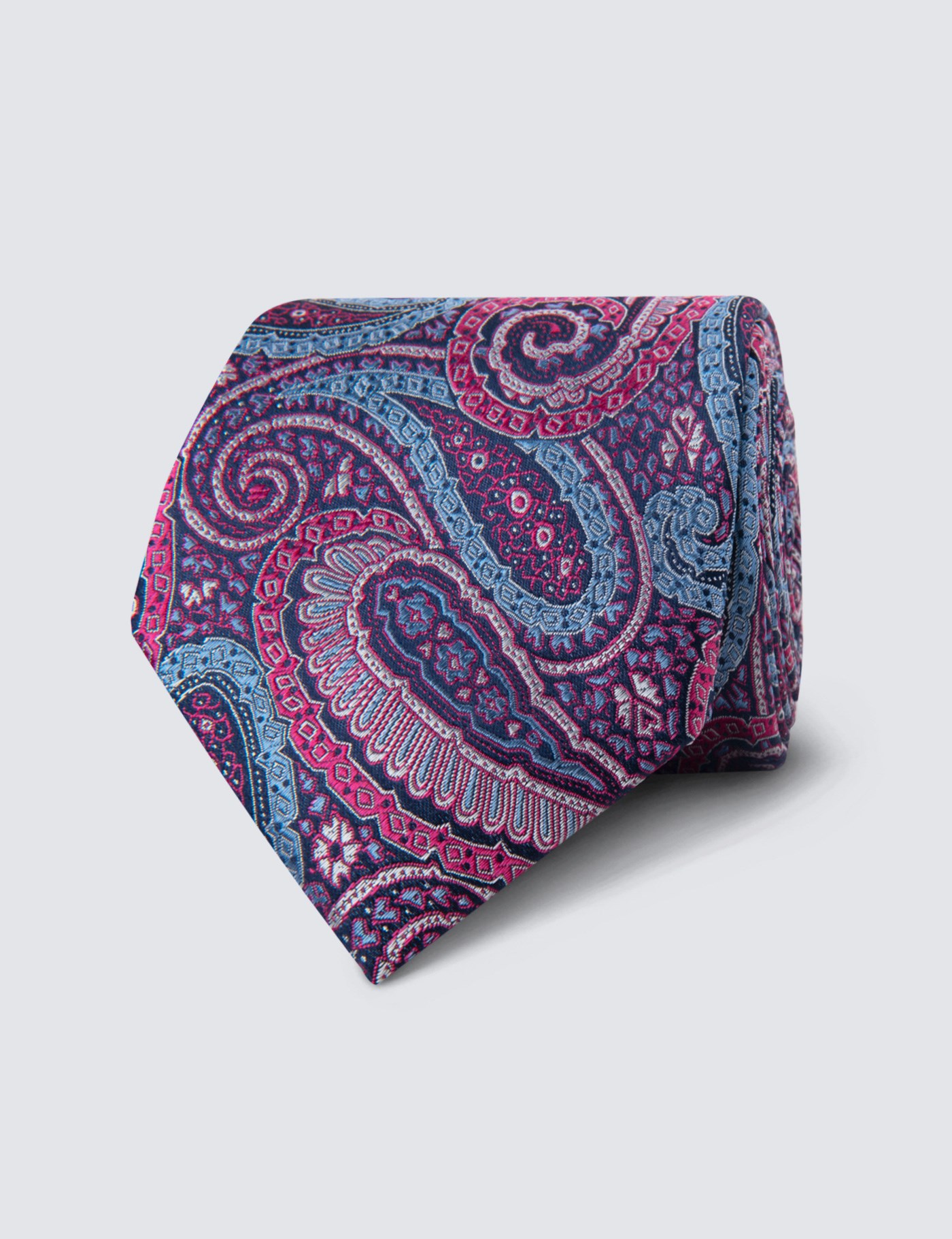 Men's Pink Bold Paisley Tie - 100% Silk | Hawes and Curtis