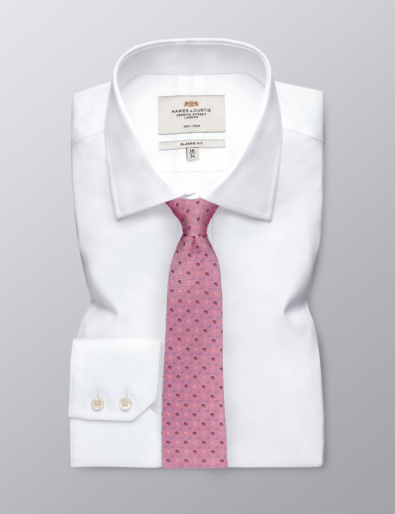 Men's Light Pink Three Tone Teardrop Tie - 100% Silk | Hawes & Curtis