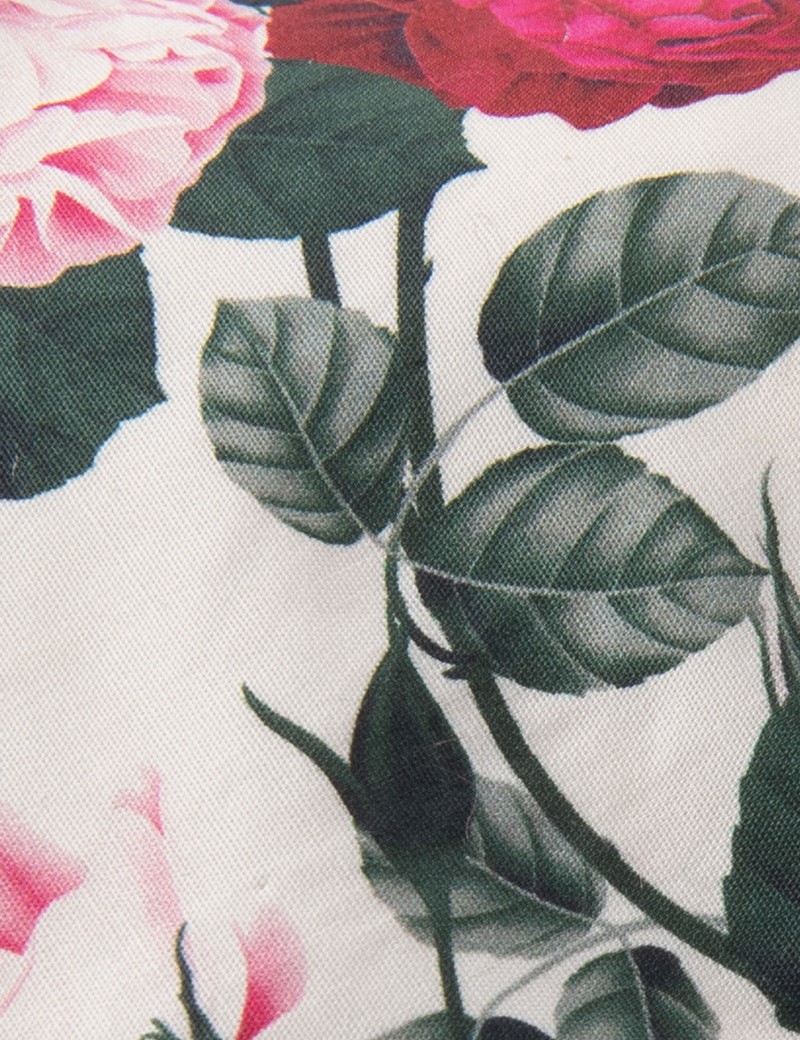 Men's Pink & White Floral Tie - 100% Cotton | Hawes & Curtis