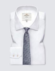 Men's Grey Contrast Print Tie - 100% Silk