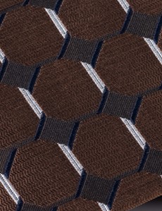 Krawatte – Seide – Standardbreite – Geometrisches Muster Braun
