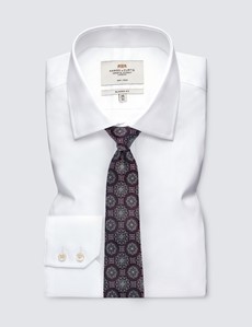 Men's Wine Bold Medallion Print Tie - 100% Silk
