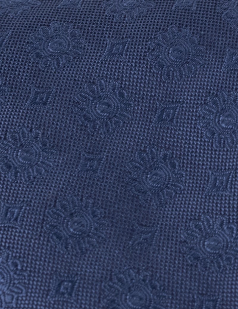 Krawatte – Seide – Standardbreite – dunkelblau geometrisches Design