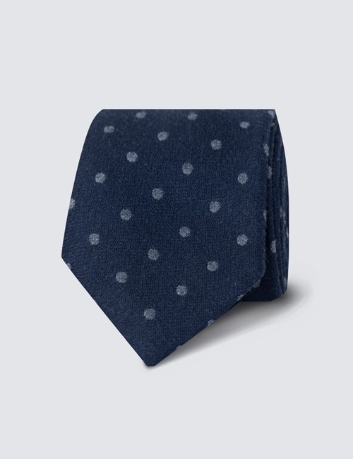 Mens Accessories Ties Ferragamo Polka Dot Print Silk Tie in Blue for Men 