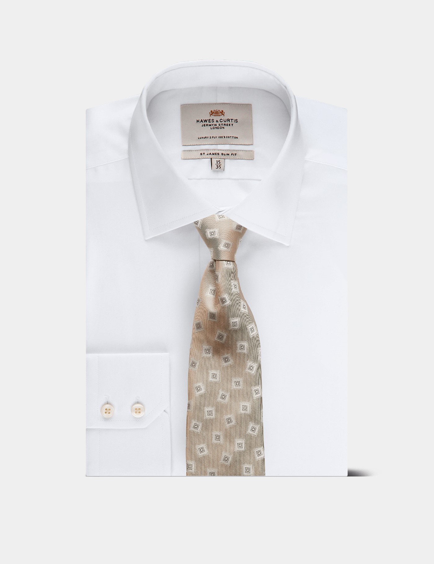 Hawes & Curtis Champagne Medallion 1913 Tie Size: One Size image 3