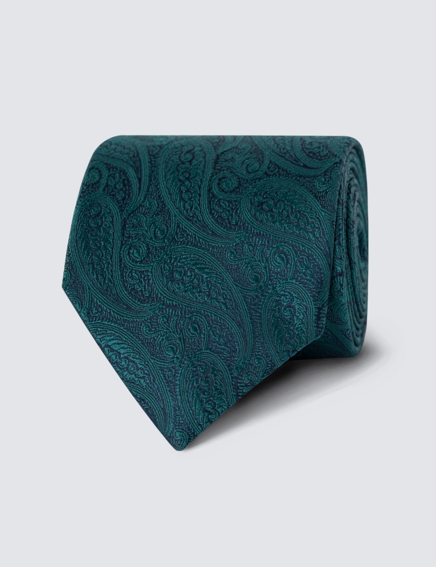 Men's Emerald Paisley Tie - 100% Silk | Hawes & Curtis