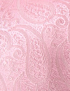Men's Luxury Pink Paisley Tie - 100% Silk