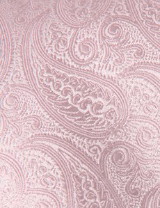 Men's Luxury Light Pink Paisley Tie - 100% Silk