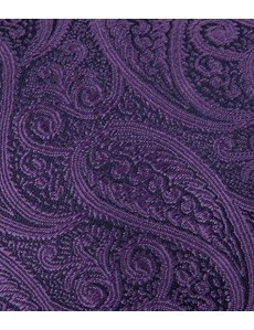 Men's Luxury Purple Paisley Tie - 100% Silk