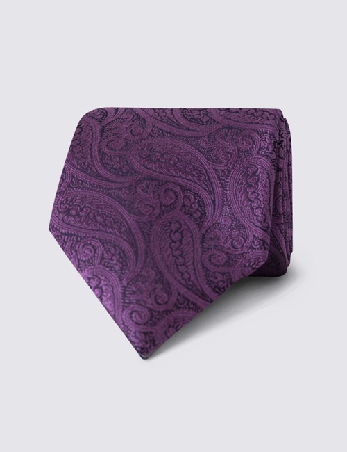 Hochzeits Kollektion – Krawatte – Seide – Paisley purpur
