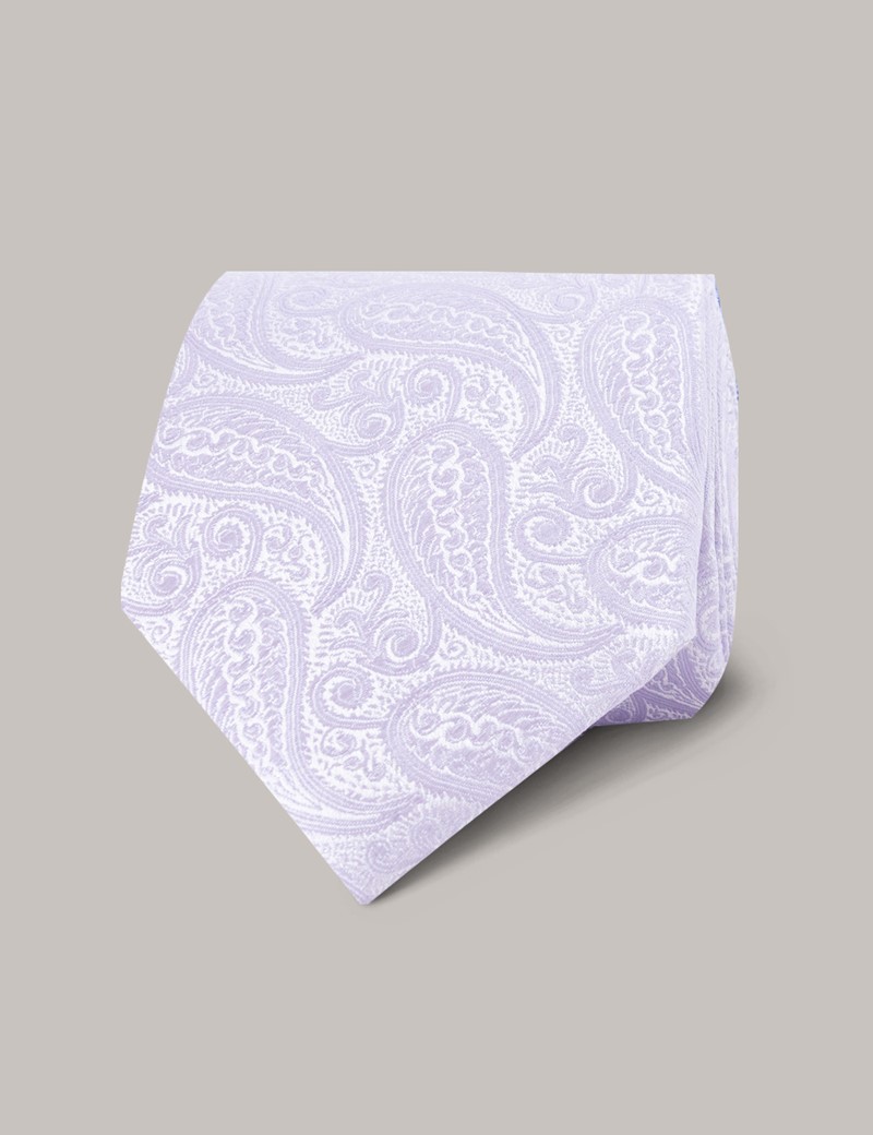Lilac Paisley Tie - 100% Silk