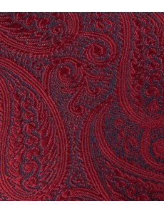 Men's Luxury Red Paisley Tie - 100% Silk