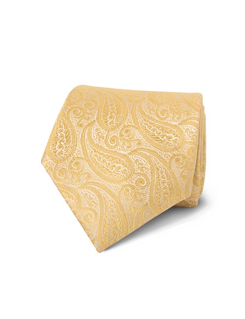 Hochzeits Kollektion – Krawatte – Seide – Paisley gelb