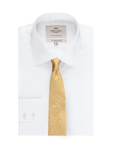 Men's Luxury Yellow Paisley Tie - 100% Silk