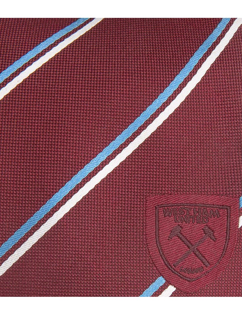 Men's Claret West Ham Club Stripe Tie - 100% Silk