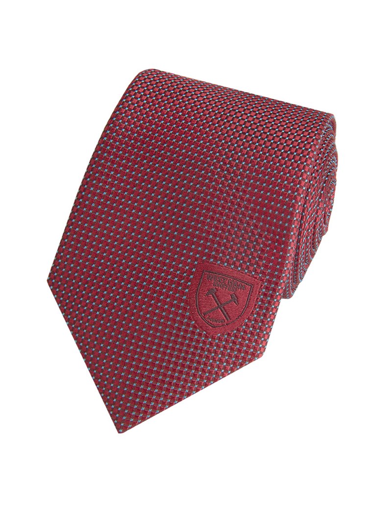 Men's Burgundy West Ham Semi Plain Tie 100% Silk