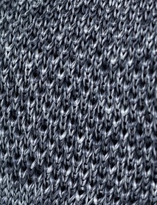 Men's Grey Knitted Tie- 100% Silk